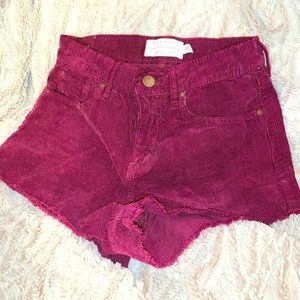 Maroon Corduroy Shorts
